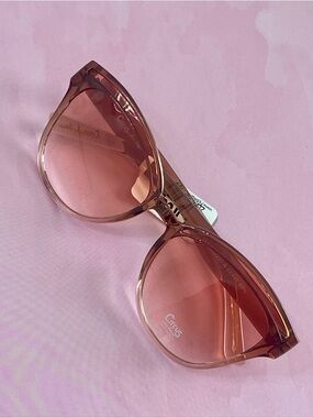 Circus by Sam Edelman Transparent Rose Gold Pink Retro Cat Eye Sunglasses
